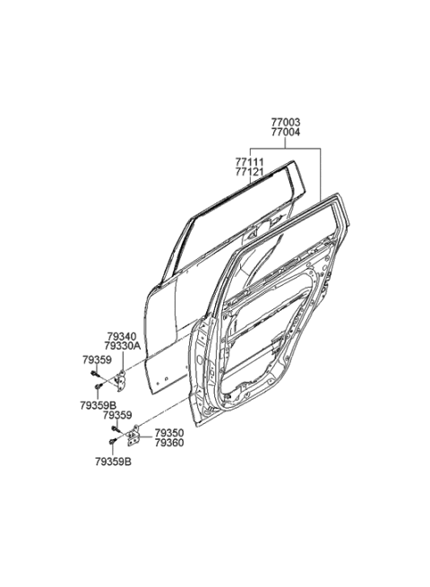 2011 Hyundai Sonata  Panel Assembly-Rear Door, LH Diagram for 770030W501
