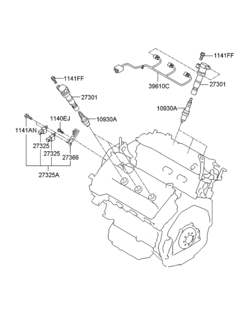 2010 Hyundai Sonata  Condenser Assembly-Ignition Coil Diagram for 273203C150