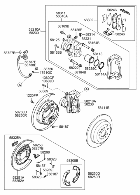 2010 Hyundai Sonata  Hose-Rear Wheel LH Diagram for 587372B010