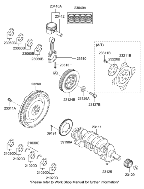2010 Hyundai Sonata  Bearing Set-Connecting Rod Diagram for 230603C942