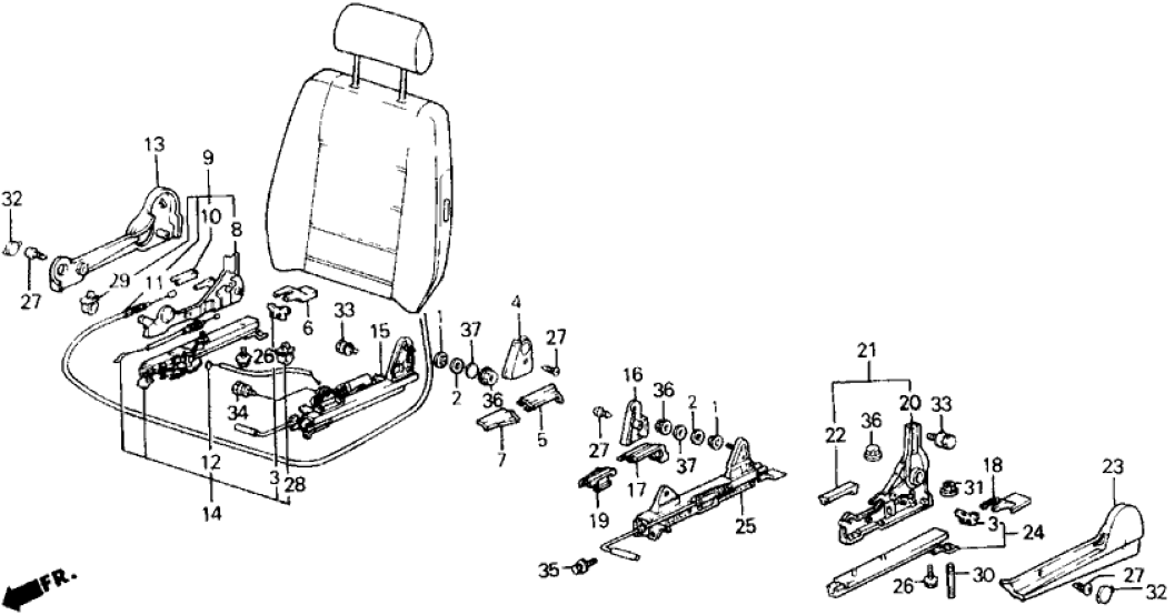 Honda 81230-SE0-A02ZA Adjuster, R. Reclining *NH83L* (OFF BLACK)