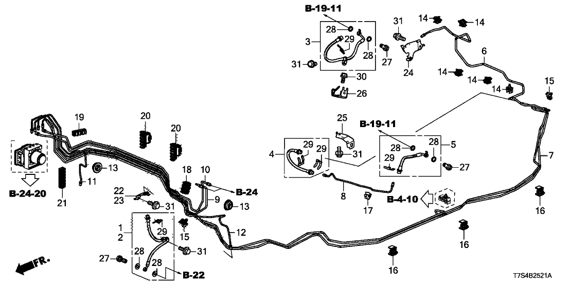 Honda 46425-T7A-000 Bracket, FR Brake Hos