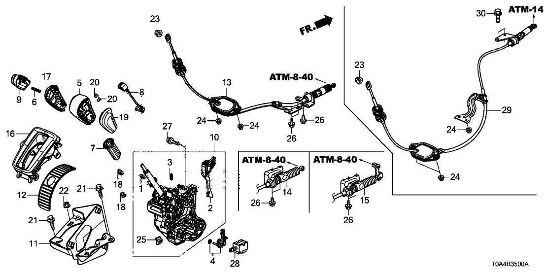 Honda 54030-T0A-A81 Rls, Shift Lock