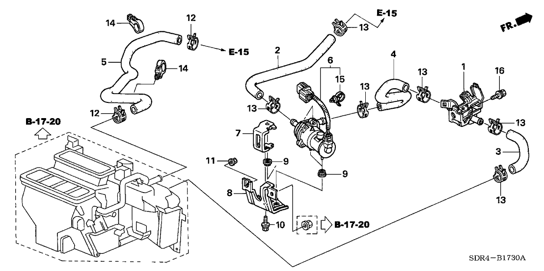Honda 79722-SDR-A00 Hose B, Water Inlet
