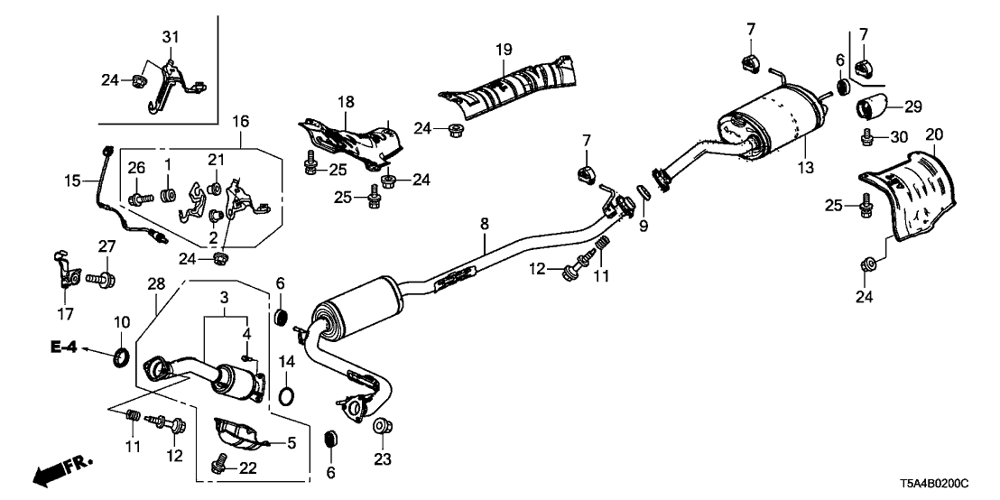 Honda 36533-5R1-000 Stay Comp F, Oxyge