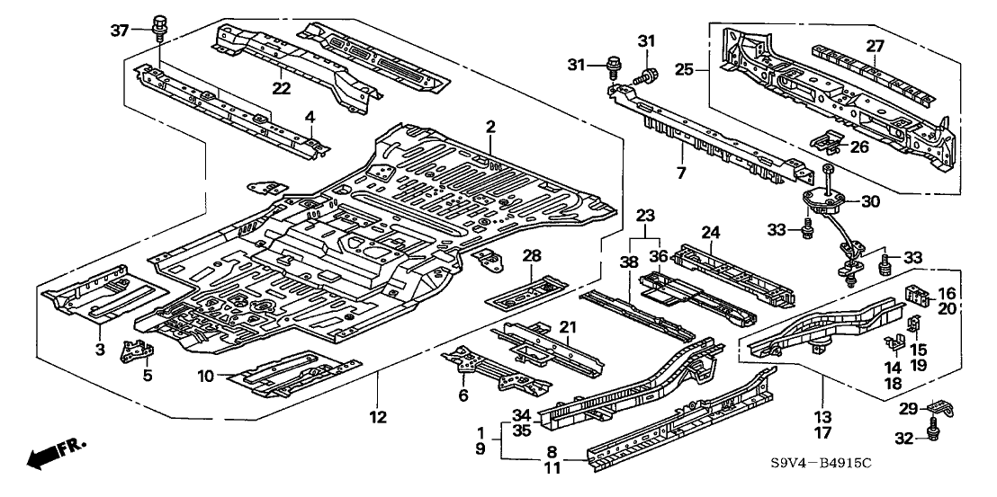 Honda 65200-S9V-A02ZZ Panel Sub, Floor