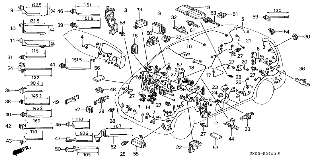Honda 32119-SX0-010 Sub-Wire, Tailgate