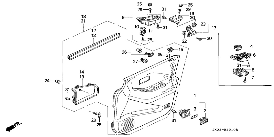 Honda 35764-SX0-A01ZB Garnish, R. *NH178L* (EXCEL CHARCOAL)