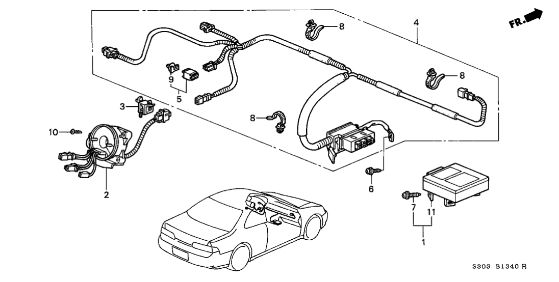 Honda 77961-S30-A00 Wire Harness, SRS Main