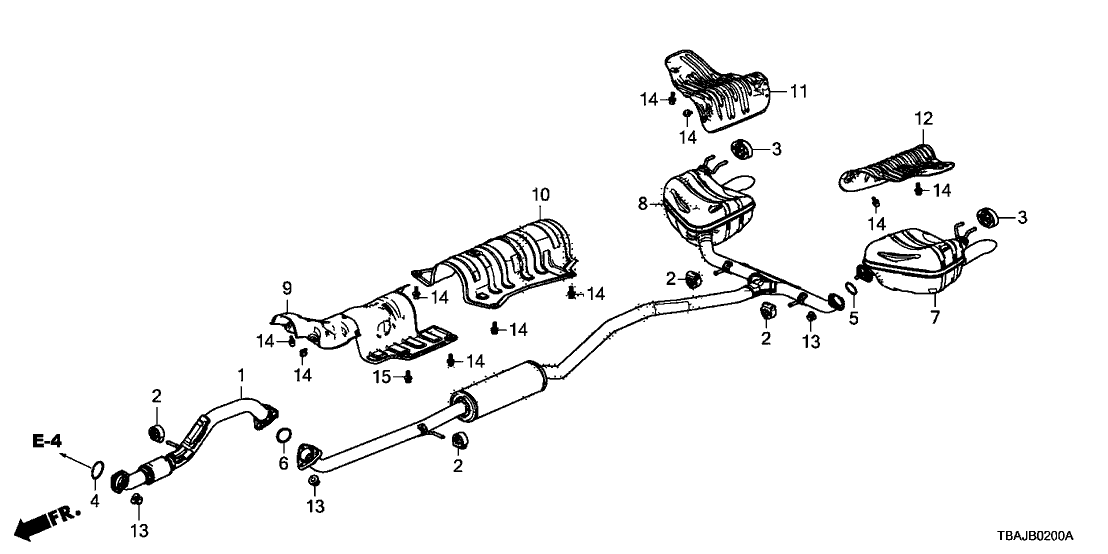 Honda 18305-TEG-A02 Muffler, Driver Side Exhuast