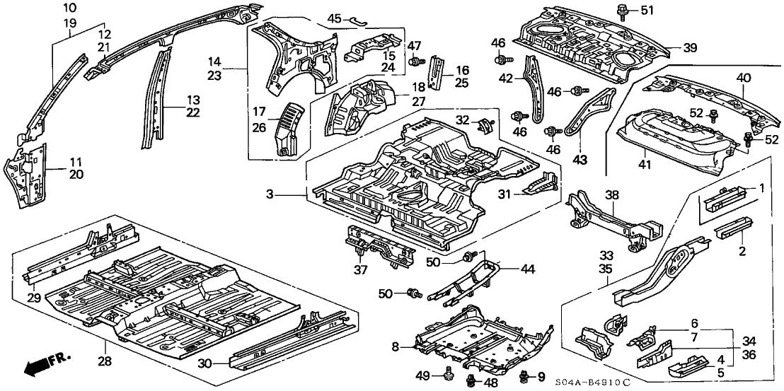 Honda 64530-S01-A00ZZ Pillar, L. FR. (Lower) (Inner)