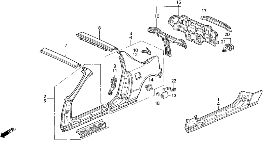 Honda 04635-SR2-A00ZZ Panel Set, R. FR. (Outer)