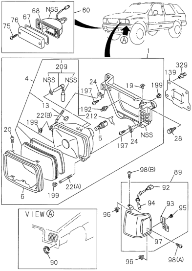 Honda 1-82119-074-0 Clip Head Lamp