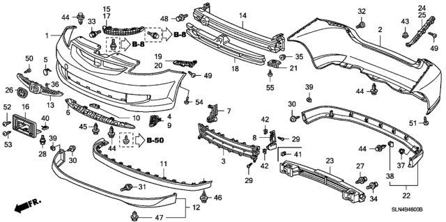 2007 Honda Fit  Absorber, FR. Bumper Diagram for 71170SLNA00