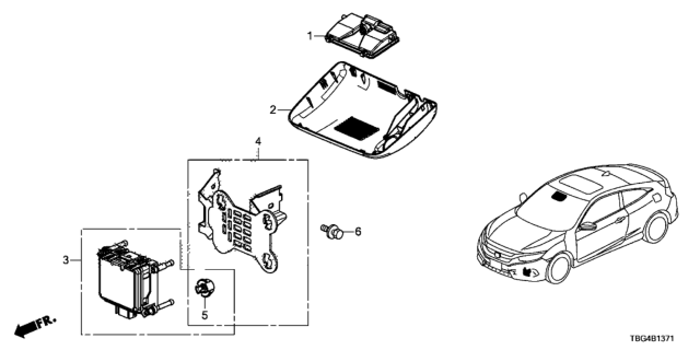 2019 Honda Civic RADAR SUB-ASSY Diagram for 36803TBGA14