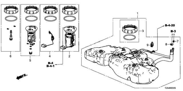 2015 Honda Accord  Set, Fuel Strainer Diagram for 17048T2AA00