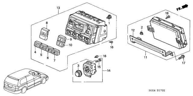 2001 Honda Odyssey  Bulb, Neo-Wedge Diagram for 79670S0XA01