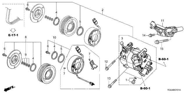 2020 Honda Civic  Compressor Diagram for 38810RPYE05