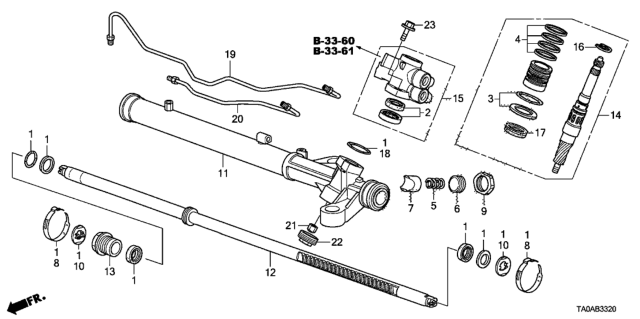 2012 Honda Accord  Seal Kit A, Power Steering (Rotary Valve) Diagram for 06531TA0A02