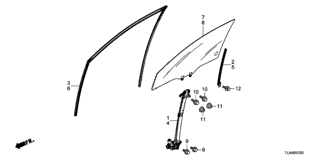 2017 Honda CR-V Channel, Left Front Door Run Diagram for 72275TLAA01