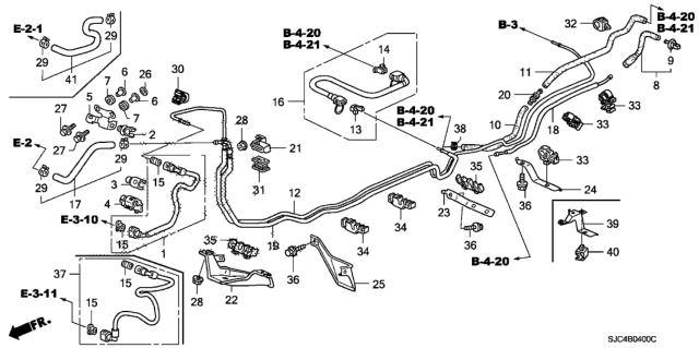 2009 Honda Ridgeline  Stay C, Fuel Pipe Diagram for 17763SJCA00
