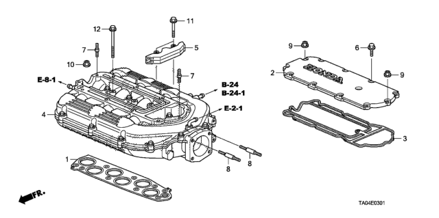 2009 Honda Accord Cover, In. Manifold (Upper) Diagram for 17116R70A00