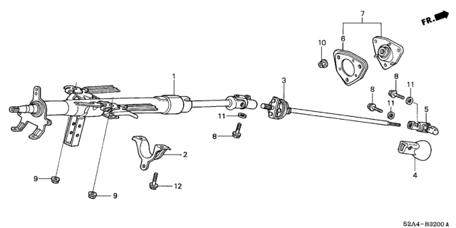 2001 Honda S2000  Shaft, Steering Diagram for 53319S2AA02