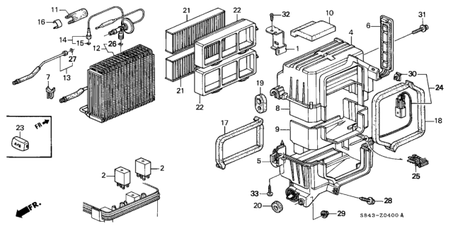 1998 Honda Accord  Insulator Diagram for 80207S84A00