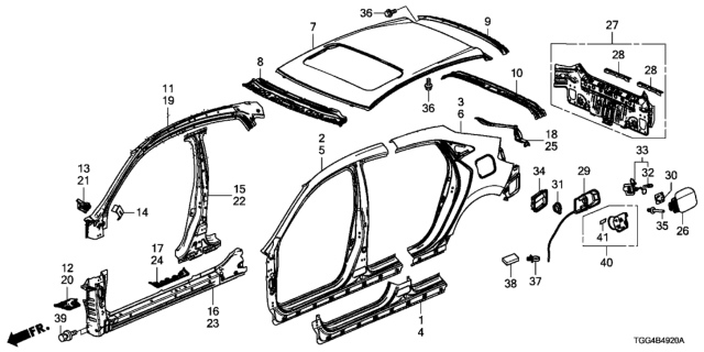2020 Honda Civic  Gasket, Fuel Adapter Diagram for 74483TGGA00