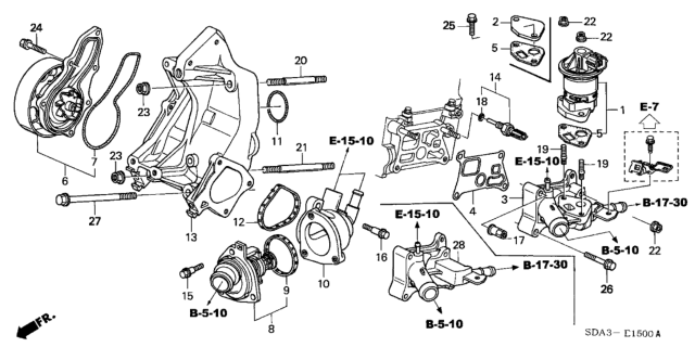 2003 Honda Accord Passage, EGR Diagram for 18712RAAA00