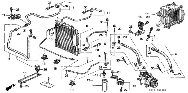 1997 Honda Civic Hose, Discharge (Parker) Diagram for 80315S01A01