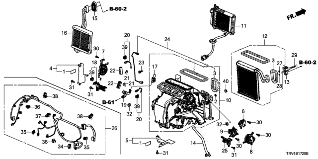 2017 Honda Clarity Electric  Sub-Wire Harn, A/C Diagram for 80650TRVA00