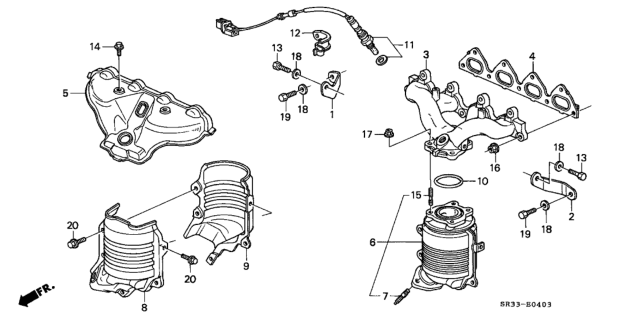 1993 Honda Civic Sensor, Front Oxygen Diagram for 36531P2EA01