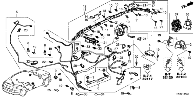 2010 Honda Crosstour  SRS Unit (Rewritable) (Denso) Diagram for 77960TP6A11