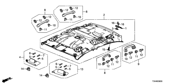 2014 Honda Accord Grab Rail Assy. *NH882L* (Coat Hanger) (PLATINUM GRAY) Diagram for 83240SNAA11YA