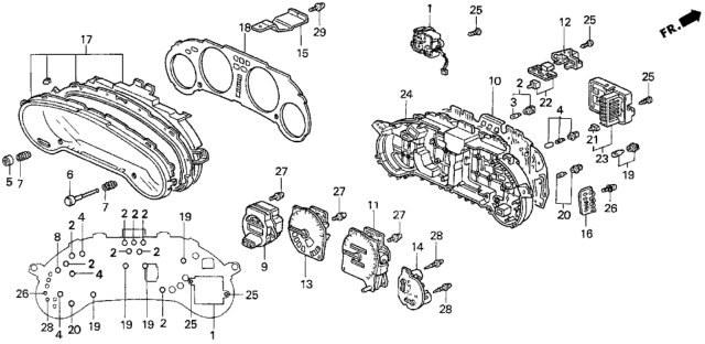 1995 Honda Del Sol  Case Assembly, Meter Diagram for 78235SR2J62