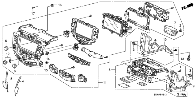 2007 Honda Accord Bracket, R. Side Diagram for 39176SEAJ41