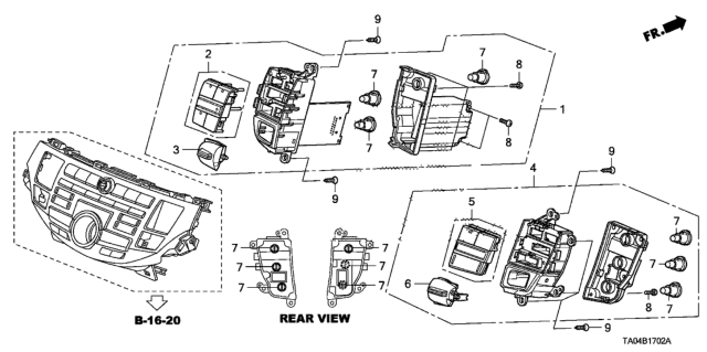 2009 Honda Accord  Knob *NH693L* (QP GUN METALLIC) Diagram for 79621TA0A01ZA