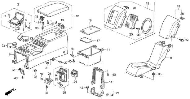1994 Honda Prelude Clip, Pillar Garnish Diagram for 90611SM4013