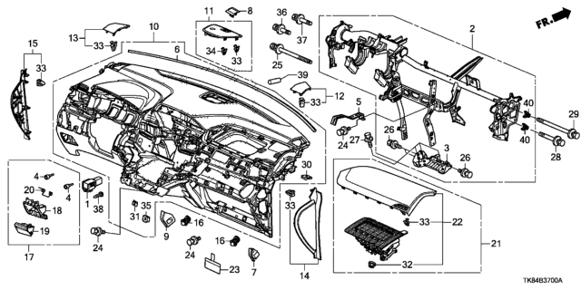 2011 Honda Odyssey  Nut, Clip (5MM) Diagram for 90306S0KA00