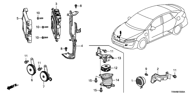 2020 Honda Clarity Plug-In Hybrid BRACKET, SPEAKER Diagram for 37451TBV000