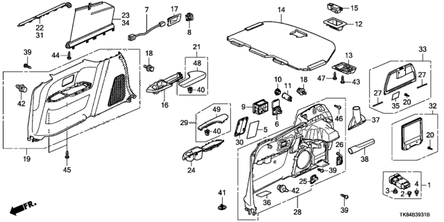 2015 Honda Odyssey  Pin, Spring Diagram for 84667TK8A31
