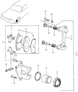 1981 Honda Civic Bracket, R. Caliper Diagram for 45220SA0672