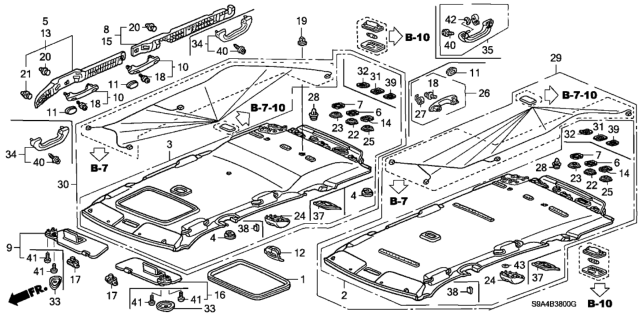 2005 Honda CR-V Clip, ELR Bracket Diagram for 83268S9AA01