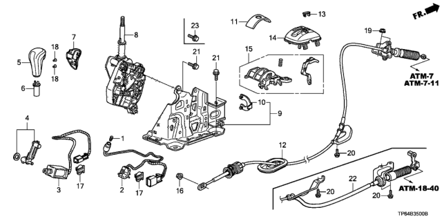 2015 Honda Crosstour  Stopper Set, Shift Lock Diagram for 54023TA5A51