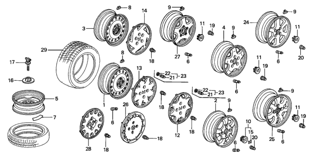 1999 Honda Accord  Cap, Aluminum Wheel Center Diagram for 44732S87A00