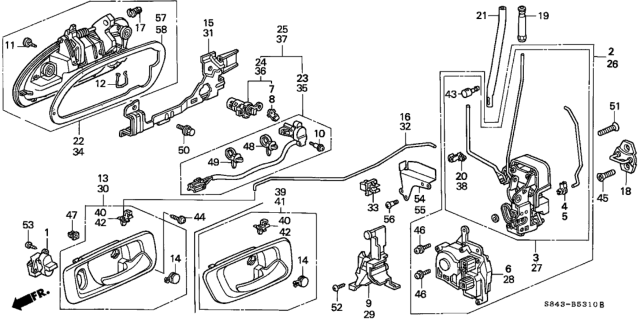 2000 Honda Accord  Case, Right Front Inside (Light Quartz Gray) Diagram for 72125S84A01ZB