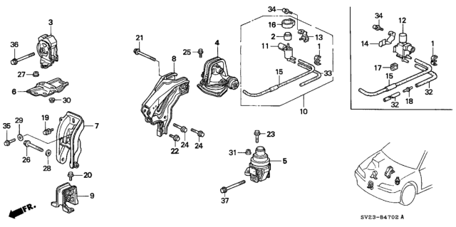 1994 Honda Accord Stay Diagram for 50915SV4J80