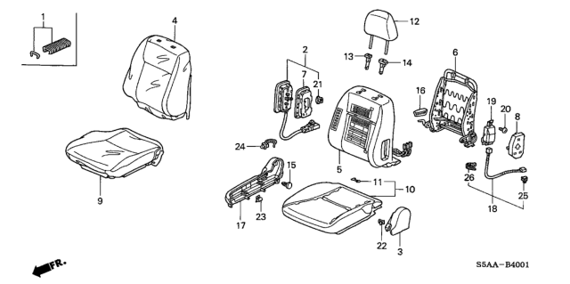 2004 Honda Civic Headrest Assy., FR. *NH361L* (CF GRAY) Diagram for 81140S5DA12ZA