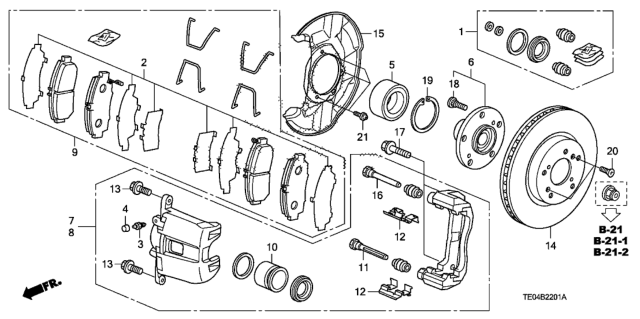 2009 Honda Accord  Shim Set, FR. Diagram for 06455S0KJ00